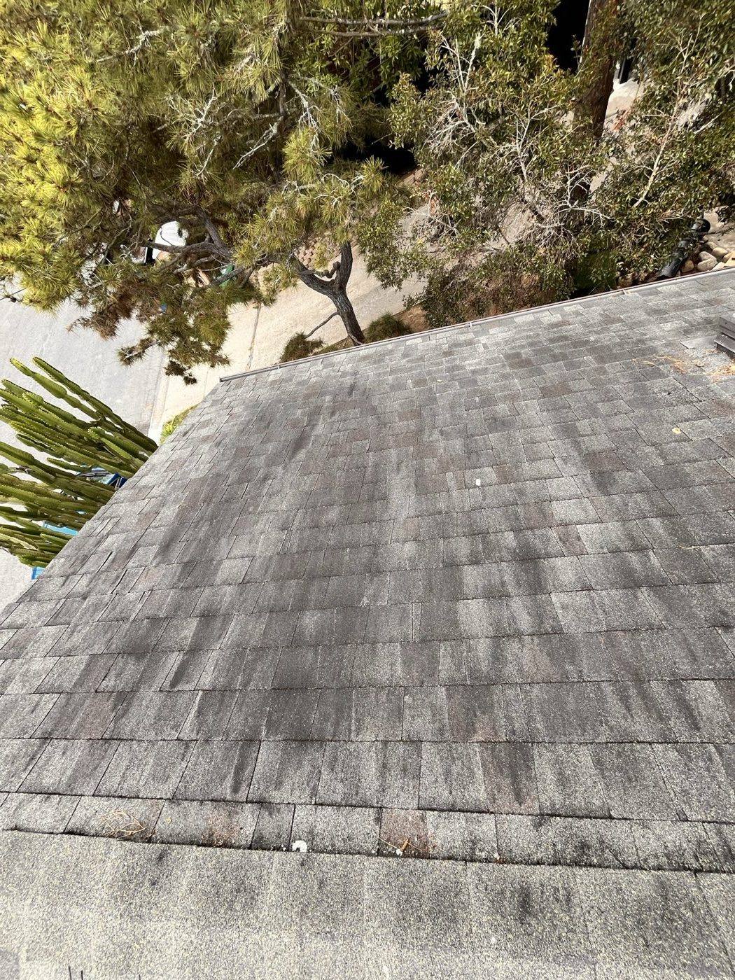 Composition Roof before cleaning by Valley Wash Pros